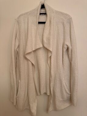 Barefoot Dreams CozyChic Lite Cardigan M Cream Open Front Soft